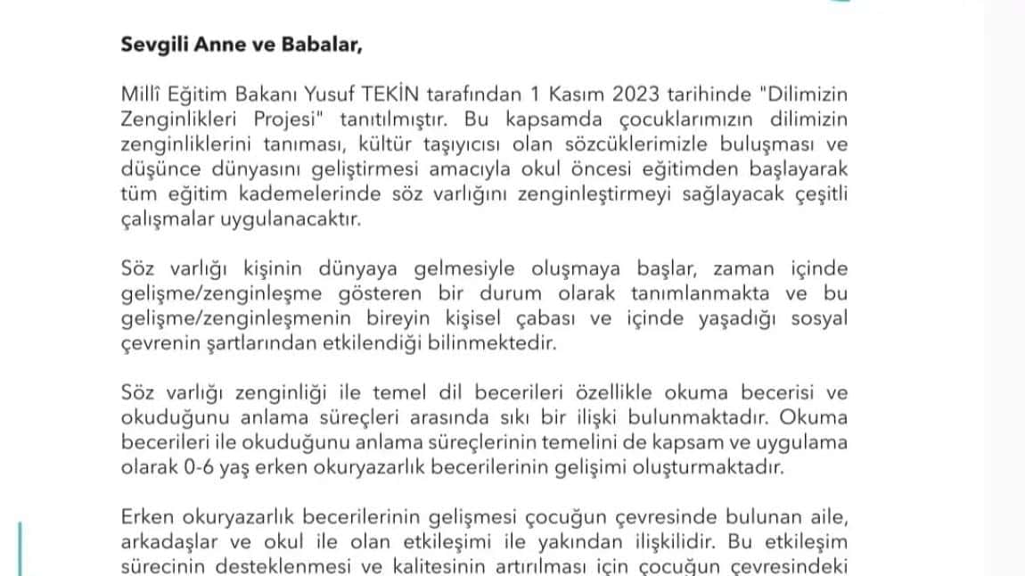Dilimizin Zenginlikleri Projesi